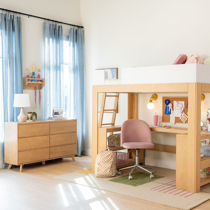 Max and Lily Scandinavian 6-Drawer Dresser in Blonde