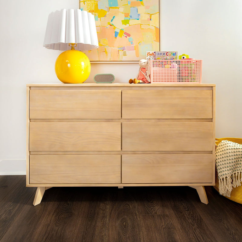 Max and Lily Scandinavian 6-Drawer Dresser in Blonde