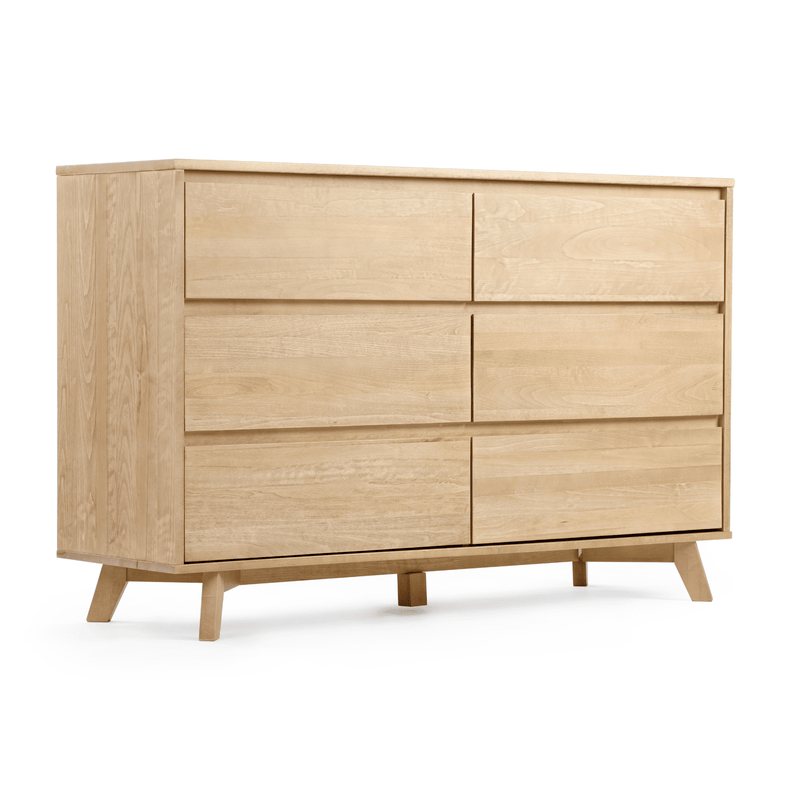Max and Lily Scandinavian 6-Drawer Dresser in Blonde