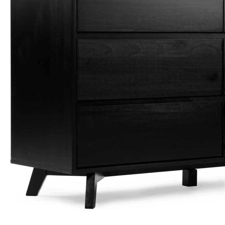 Max and Lily Scandinavian 6-Drawer Dresser in Black