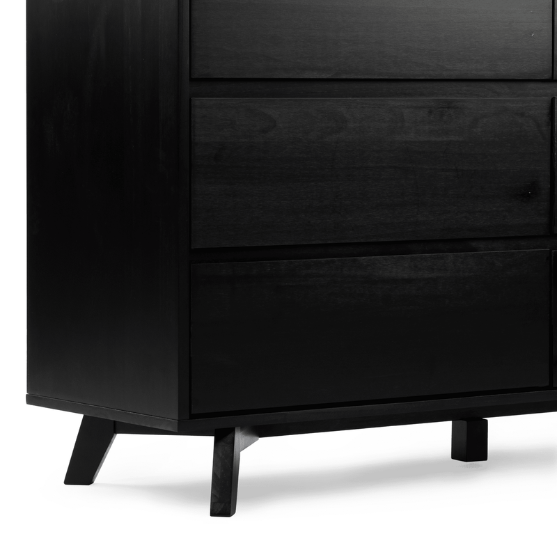 Max and Lily Scandinavian 6-Drawer Dresser in Black