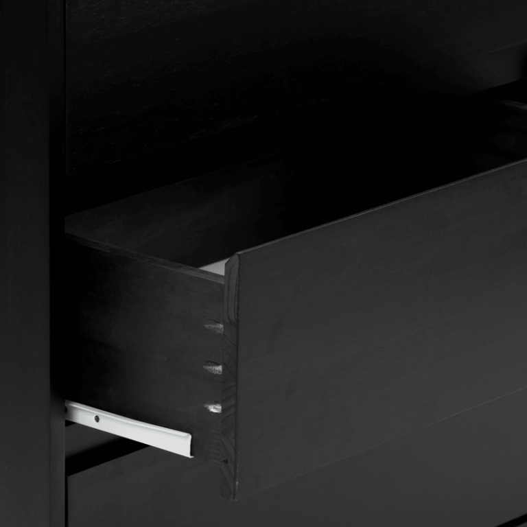 Max and Lily Scandinavian 6-Drawer Dresser in Black