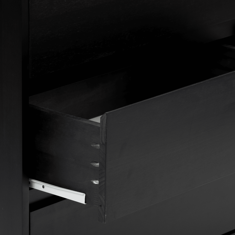 Max and Lily Scandinavian 6-Drawer Dresser in Black