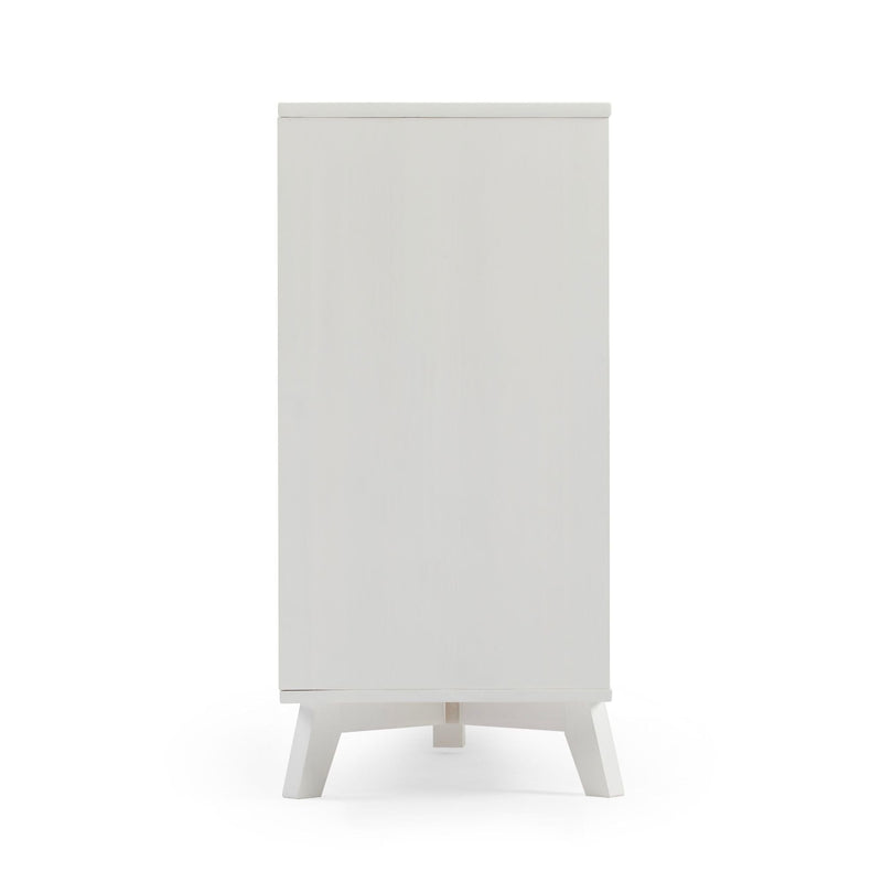 Max and Lily Scandinavian 6-Drawer Dresser in White and Blonde