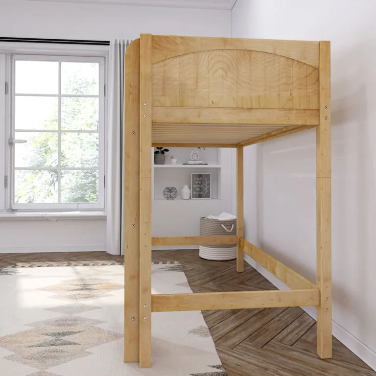 High-XL-Loft-Bed-Natural-Panel-Lifestyle-Straight-Ladder-Side High XL Loft Bed Natural Panel Lifestyle Straight Ladder Side