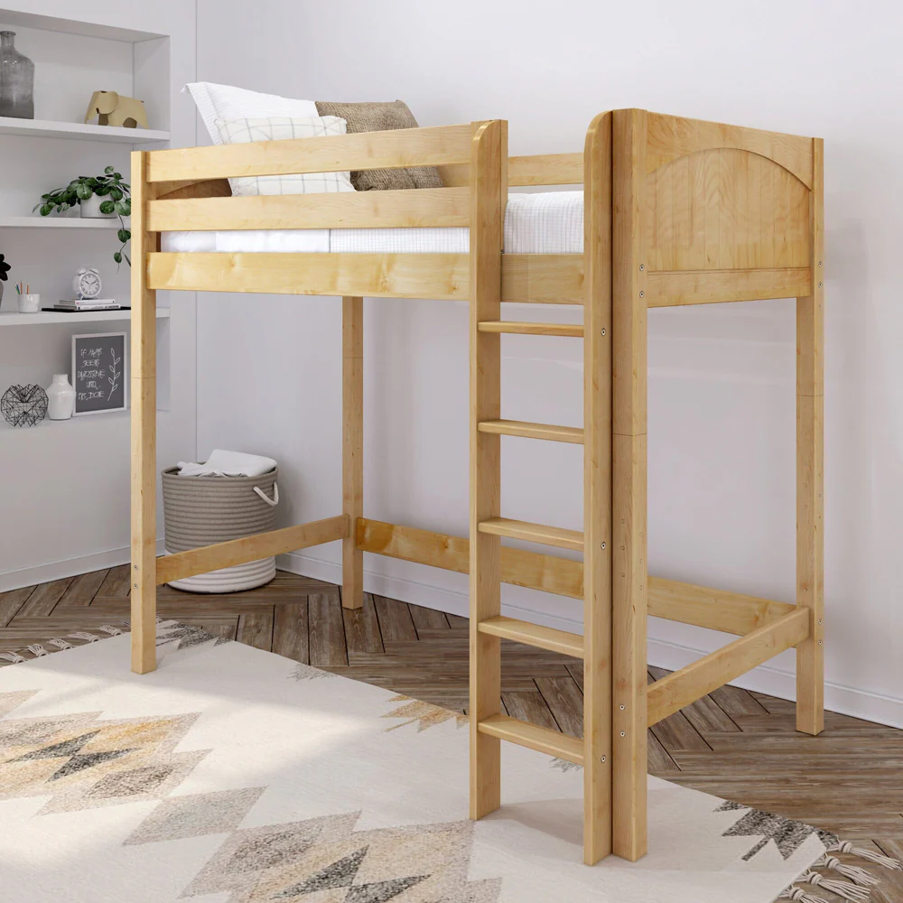 High XL Loft Bed Natural Panel Lifestyle Straight Ladder