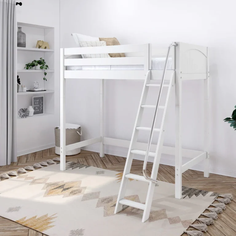 High-XL-Loft-Bed-White-Panel-Twin-Front-Angle-Ladder-Lifestyle High XL Loft Bed White Panel Twin Front Angle Ladder Lifestyle