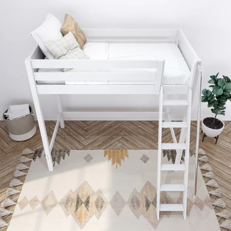 High-XL-Loft-Bed-White-Panel-Twin-Front-Angle-Ladder-Lifestyle-Top High XL Loft Bed White Panel Twin Front Angle Ladder Lifestyle Top