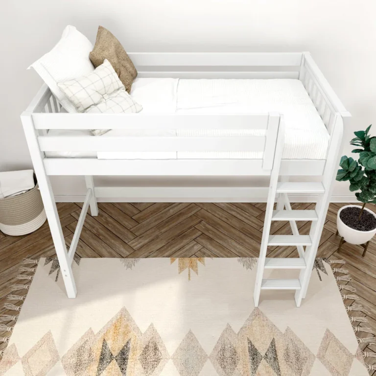 High-XL-Loft-Bed-White-Slat-Top-Front High XL Loft Bed White Slat Top Front