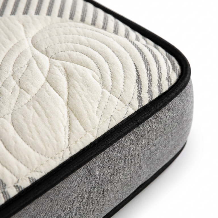 bedsmart-allure-cooling-gel-mattress-fabric-closeup Allure cool-touch quilted fabric close-up