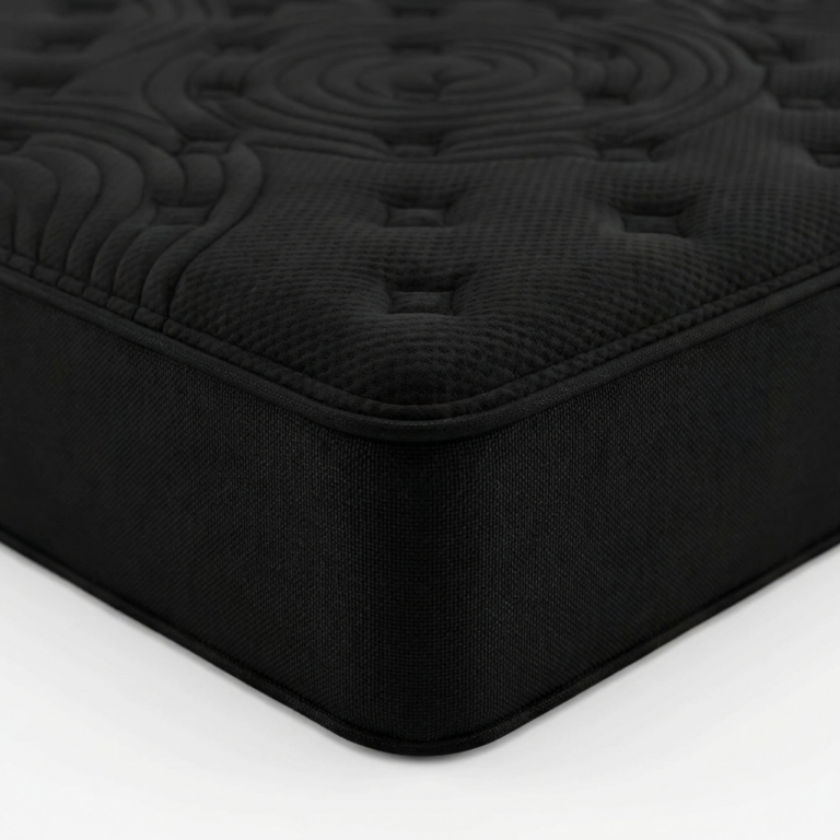 bedsmart-genesis-noir-mattress-fabric-closeup Genesis Noir cool-touch quilted fabric close-up