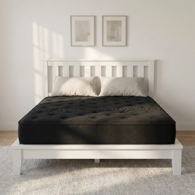 bedsmart-genesis-noir-mattress-front-view Genesis Noir 8.5″ black mattress, straight-on front view