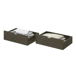 Max And Lily 2 Under Bed Storage Drawers Clay Drawers With Bedding 3 42842 Max and Lily 2 Under bed Storage Drawers in Clay - two drawers filled with folded linens and bedding