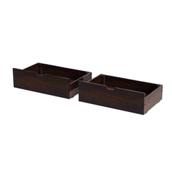 Max And Lily 2 Under Bed Storage Drawers Espresso Two Empty Drawers Max and Lily 2 Under bed Storage Drawers in Espresso - two empty drawers side by side showing the cut-out handles