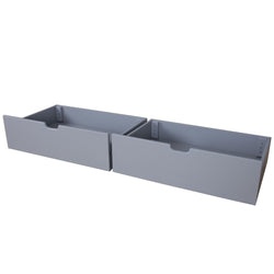 Max And Lily 2 Under Bed Storage Drawers Grey Front View Max and Lily 2 Under bed Storage Drawers in Grey - front view of the two empty drawers side by side with cutout handles
