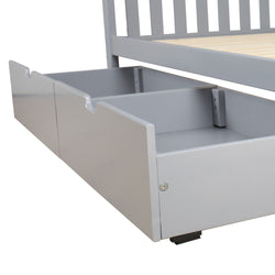 Max And Lily 2 Under Bed Storage Drawers Grey Under Bed Storage Max and Lily 2 Under bed Storage Drawers in Grey - two drawers pulled out beneath a bed frame, showing the open compartments and center divider