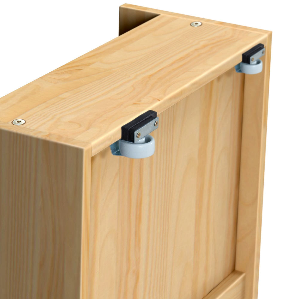 Max And Lily 2 Under Bed Storage Drawers Natural Caster Wheel Detail Max and Lily 2 Under bed Storage Drawers in Natural - closeup of the underside showing the rolling caster wheels