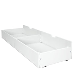 Max And Lily 2 Under Bed Storage Drawers White Empty Drawer Interior Max and Lily 2 Under bed Storage Drawers in White - angled view of the empty drawer interiors with cutout handles