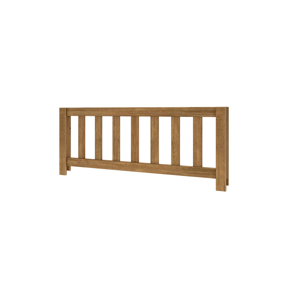 Max and Lily Add on Safety Guard Rail in pecan - front view of the wooden safety guard rail with vertical slats on a white background