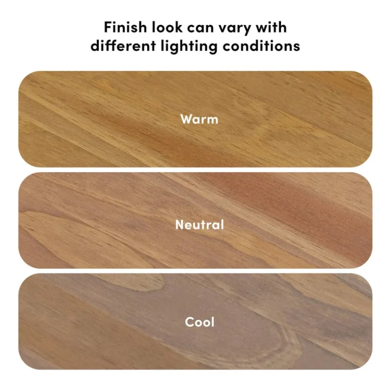 Max And Lily Full Platform Bed With Trundle Pecan Finish Lighting Comparison Max and Lily Full Platform Bed With Trundle in Pecan - wood finish swatches compared under warm, neutral and cool lighting
