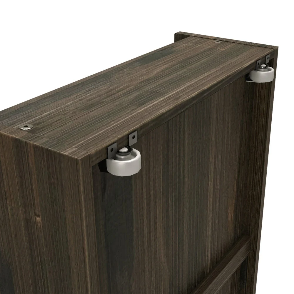 Max and Lily Modern Farmhouse 2 Under bed Storage Drawers - close-up of the rolling caster wheels mounted under a drawer
