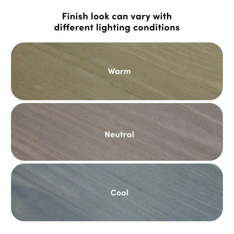 Max And Lily Modern Farmhouse 2 Under Bed Storage Drawers Finish Variation 20 Max and Lily Modern Farmhouse 2 Under bed Storage Drawers - diagram showing how the wood finish looks warm, neutral, and cool under different lighting