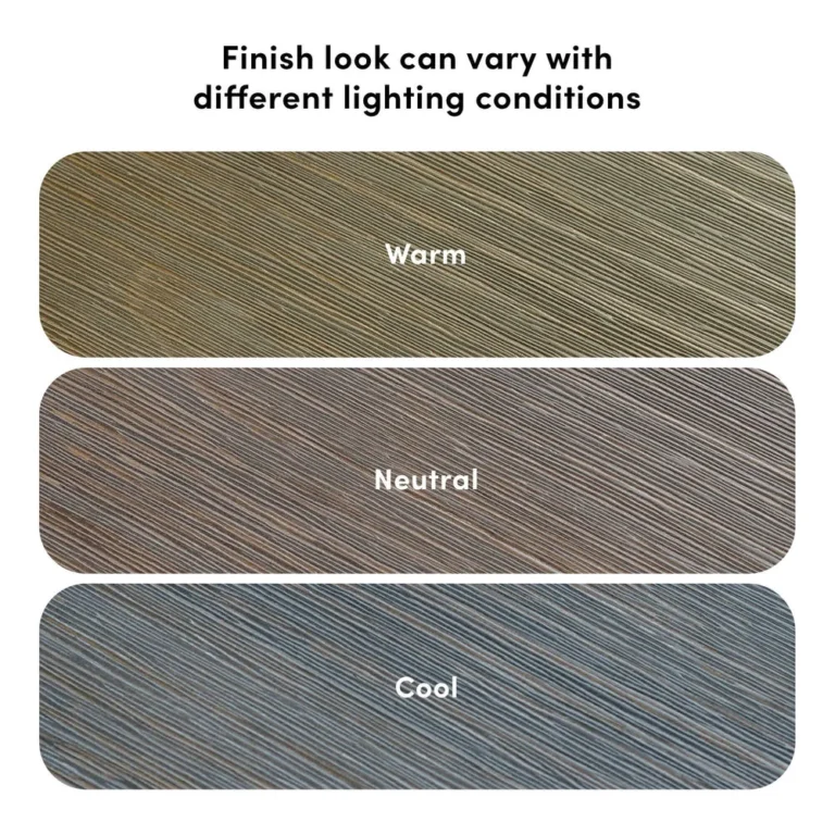 Max and Lily Writing Desk in Clay - finish shown under warm, neutral and cool lighting conditions.