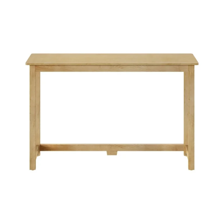 Max and Lily Writing Desk in Natural - front view on a white background showing the open trestle-style base