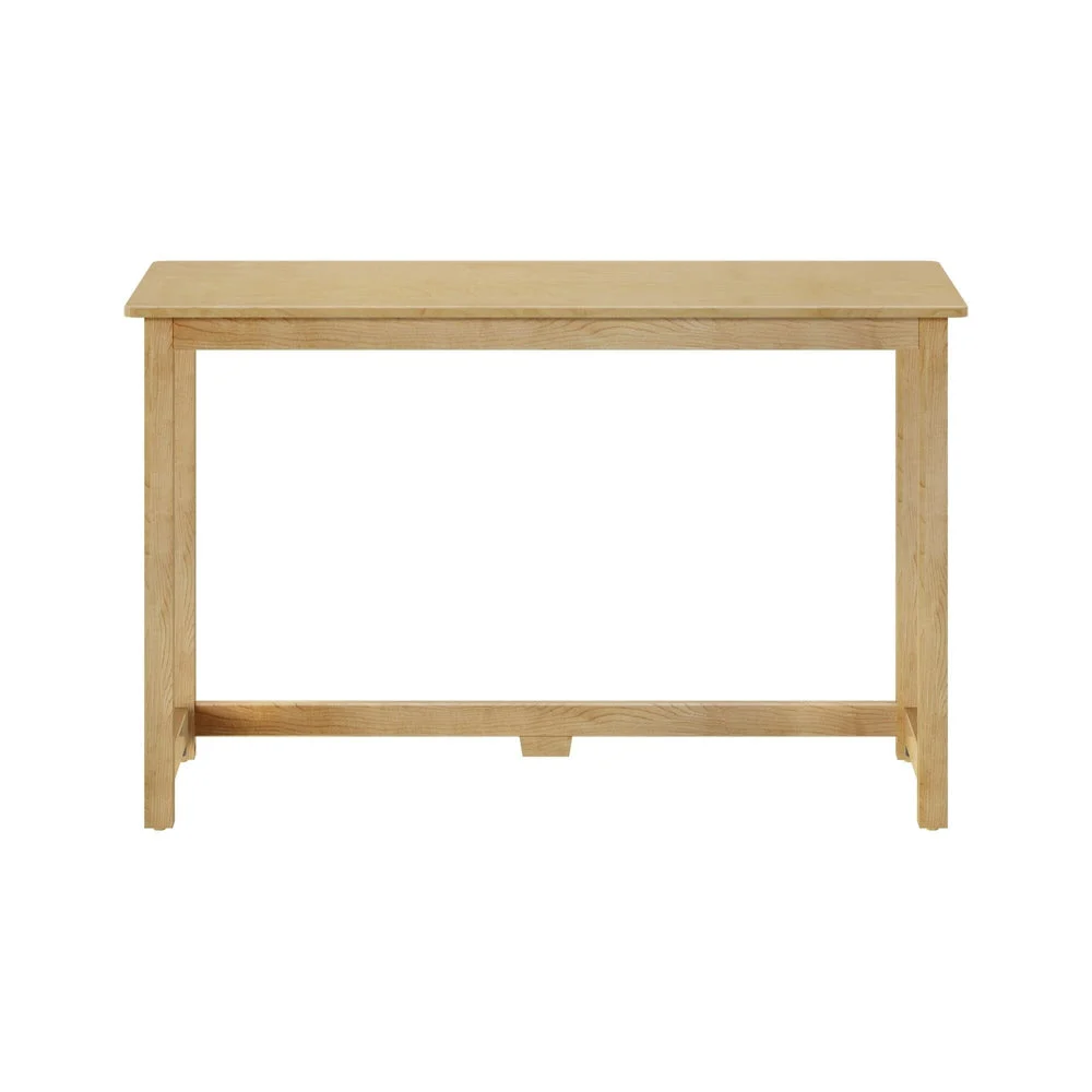 Max and Lily Writing Desk in Natural - front view on a white background showing the open trestle-style base