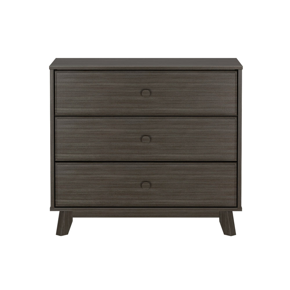 Max & Lily Classic 3 Drawer Dresser in Clay - front studio view on a white background showing three drawers with round knobs.