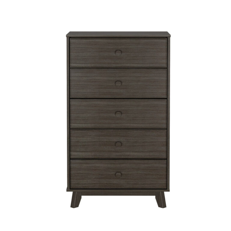 Max Lily Classic 5 Drawer Dresser Clay Front View Max & Lily Classic 5 Drawer Dresser in Clay - front view on a white background showing five drawers with round knobs and angled legs