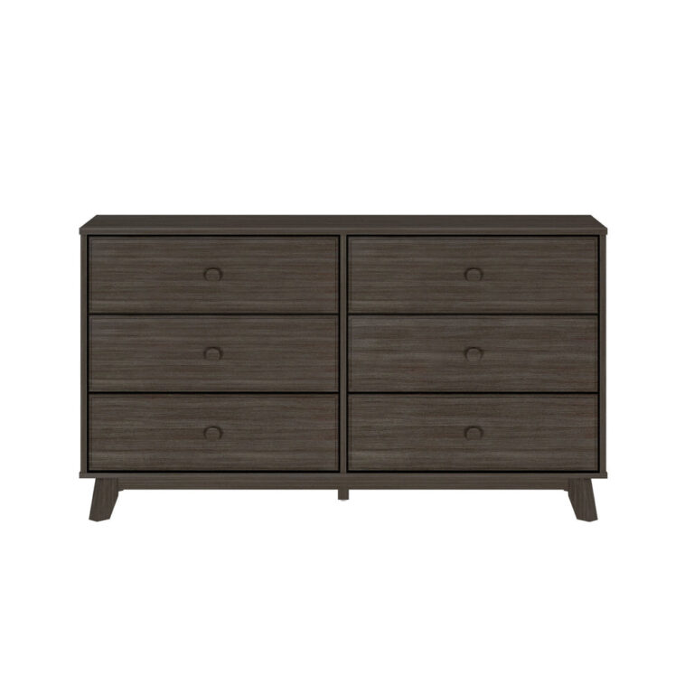 Max Lily Classic 6 Drawer Dresser Clay Front View Max & Lily Classic 6 Drawer Dresser in Clay - straight-on front view on a white background showing all six drawers with round knobs.