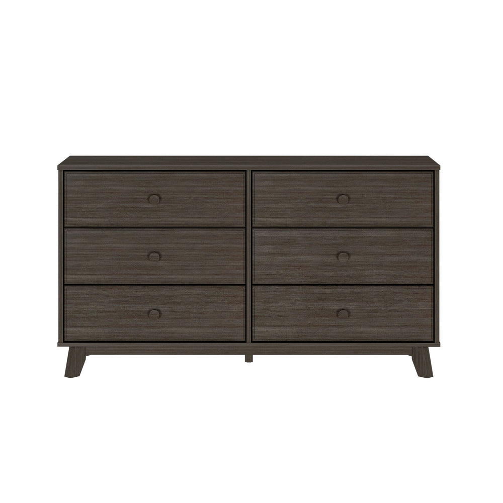 Max Lily Classic 6 Drawer Dresser Clay Front View Max & Lily Classic 6 Drawer Dresser in Clay - straight-on front view on a white background showing all six drawers with round knobs.