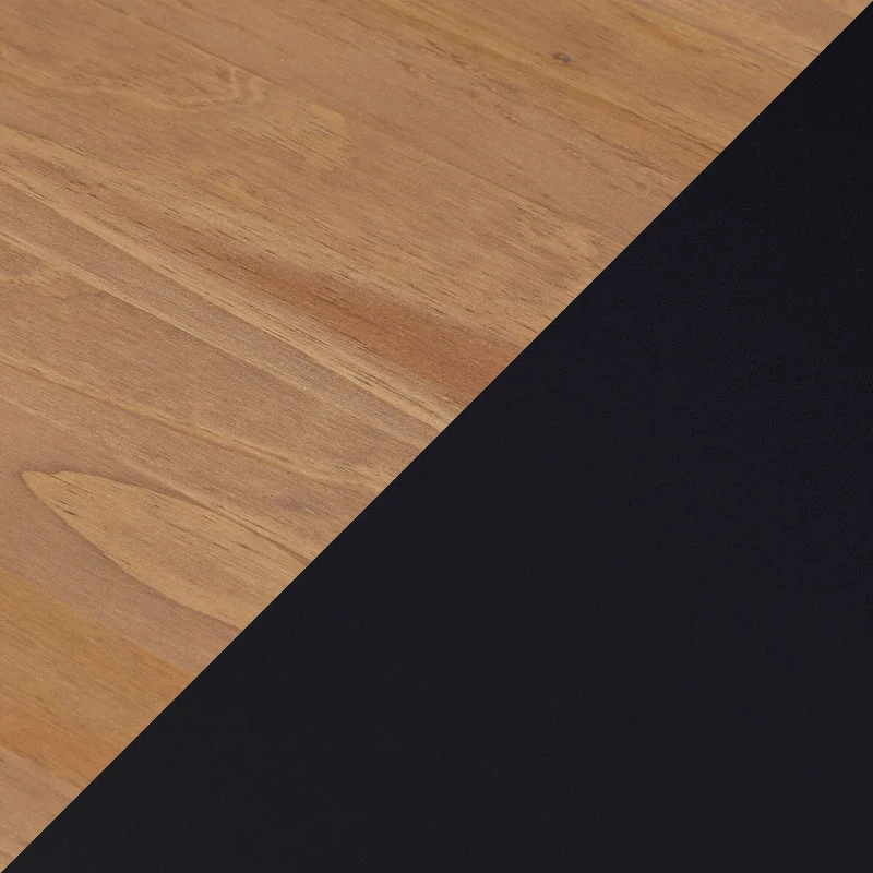 Max & Lily Mid-Century Modern Full High Loft Bed in Pecan/Black - finish swatch showing the pecan wood grain alongside the black painted surface