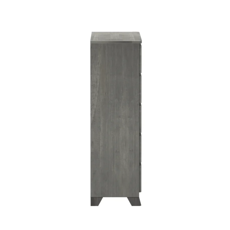 Max Lily Modern Farmhouse 5 Drawer Dresser Driftwood Side View Max & Lily Modern Farmhouse 5 Drawer Dresser in Driftwood - side profile view on a white background