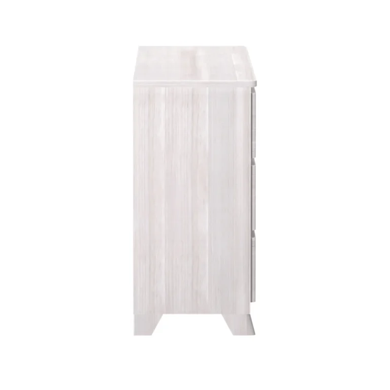 Max Lily Modern Farmhouse 6 Drawer Dresser White Wash Side View Max & Lily Modern Farmhouse 6 Drawer Dresser in White Wash - side profile view showing the depth and tapered legs