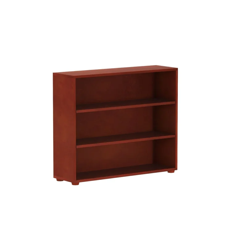 Maxtrix 3 Shelf Bookcase Chestnut Angle View 1 Maxtrix 3 Shelf Bookcase in Chestnut - angled view showing three open shelves and solid wood construction