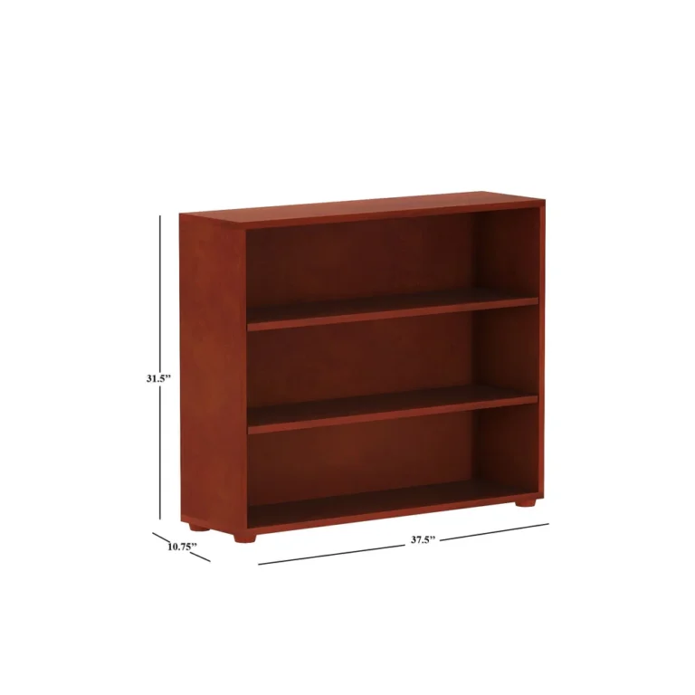 Maxtrix 3 Shelf Bookcase Chestnut Dimensions Diagram Maxtrix 3 Shelf Bookcase in Chestnut - dimensions diagram showing 37.5 inches wide, 31.5 inches high and 10.75 inches deep