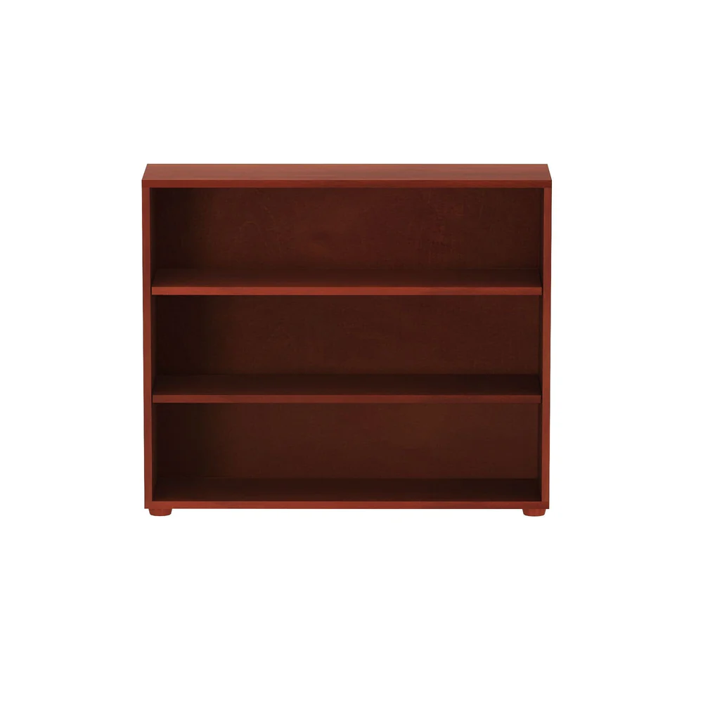Maxtrix 3 Shelf Bookcase in Chestnut - straight-on front view of the three open shelves