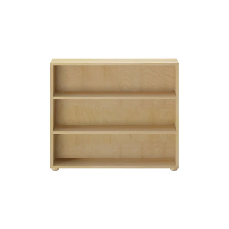 Maxtrix 3 Shelf Bookcase Natural Front View Maxtrix 3 Shelf Bookcase in Natural - front view of the three-shelf solid wood bookcase
