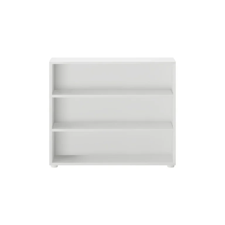 Maxtrix 3 Shelf Bookcase White Front View Maxtrix 3 Shelf Bookcase in White - straight-on front view of the three open shelves