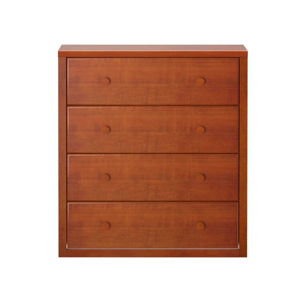 Maxtrix 4 Drawer Dresser Chestnut Front View Maxtrix 4 Drawer Dresser in Chestnut - straight-on front view showing four full-width drawers, each with two round knobs