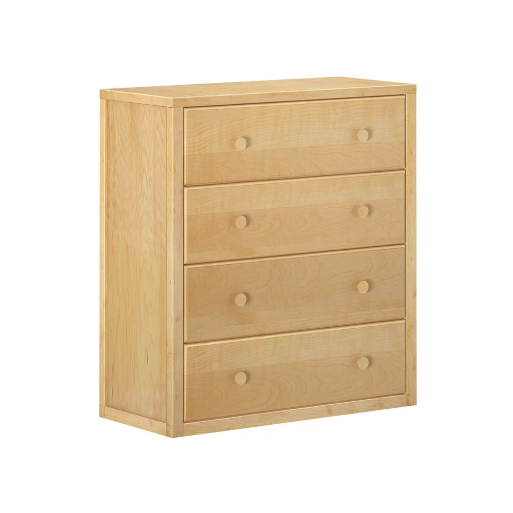 Maxtrix 4 Drawer Dresser Natural Angle View 8 Maxtrix 4 Drawer Dresser in Natural - studio angle view showing the solid-wood side panel and four-drawer front