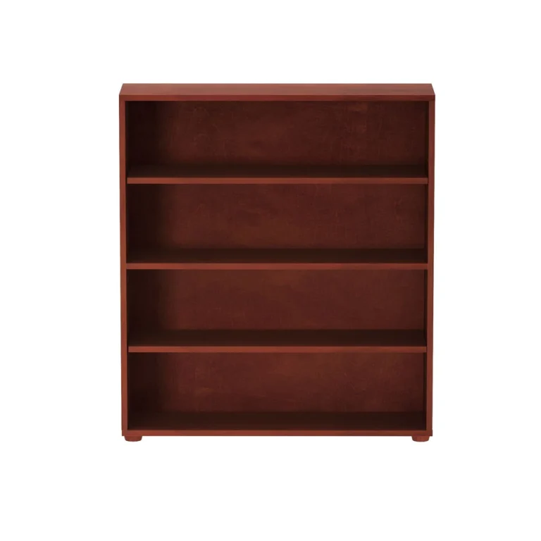 Maxtrix 4 Shelf Bookcase in Chestnut - straight-on front view of the four open shelves