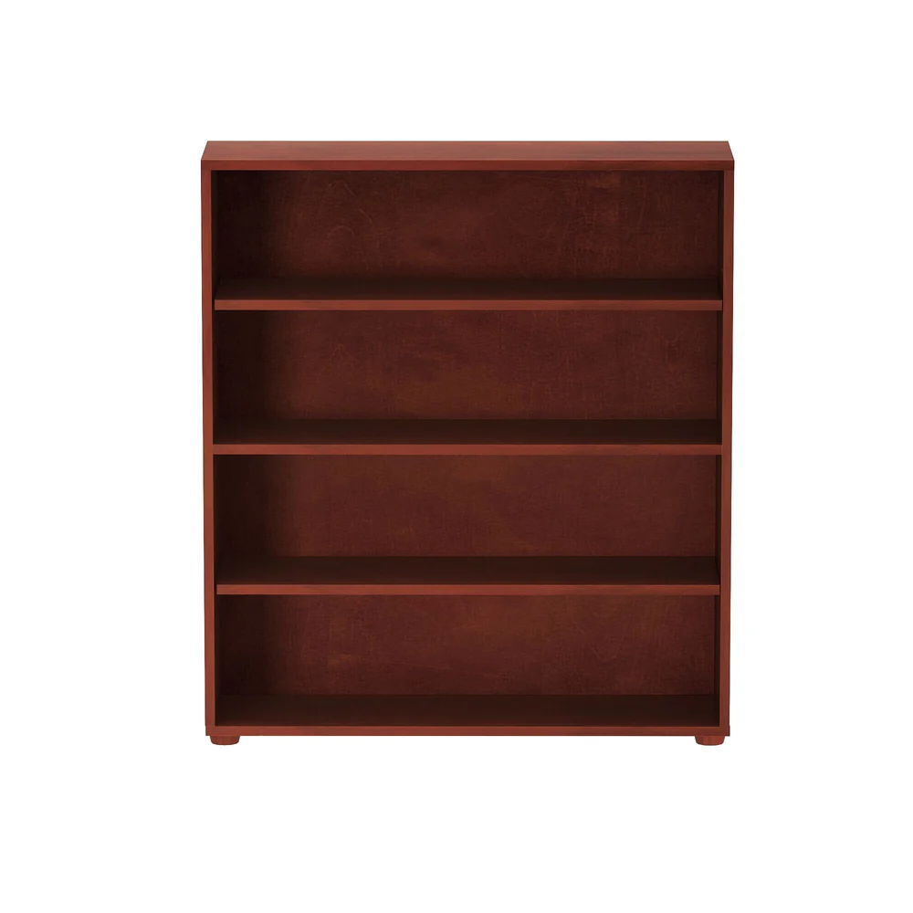 Maxtrix 4 Shelf Bookcase in Chestnut - straight-on front view of the four open shelves