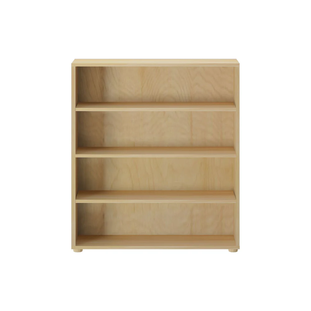 Maxtrix 4 Shelf Bookcase in Natural - front view of the four-shelf solid wood bookcase