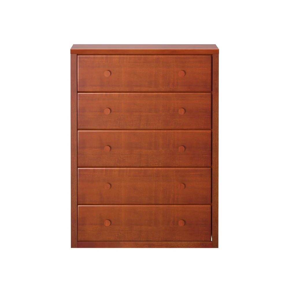 Maxtrix 5 Drawer Dresser Chestnut Front View Maxtrix 5 Drawer Dresser in Chestnut - straight-on front view showing all five full-width drawers with rounded knobs