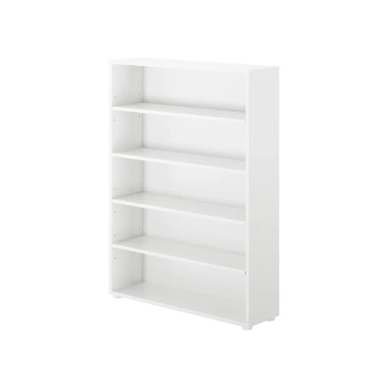 Maxtrix 5 Shelf Bookcase White Angle View 5 53917 Maxtrix 5 Shelf Bookcase in white - angled view from the opposite side showing the side panel and five open shelves