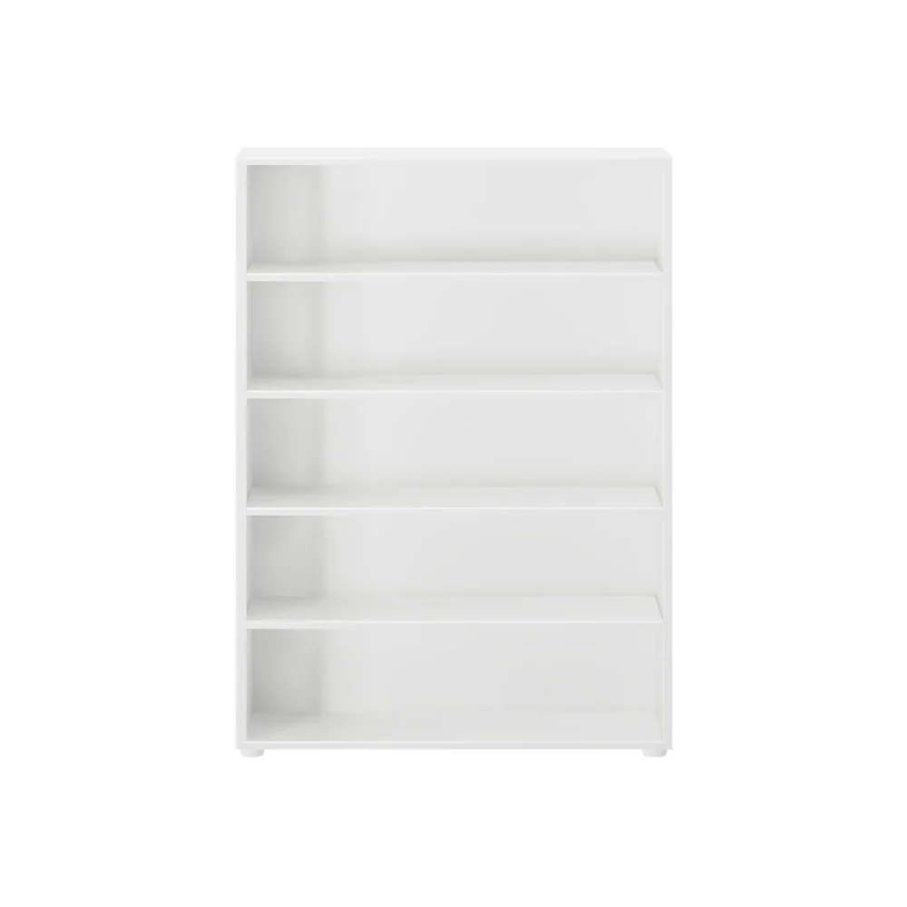 Maxtrix 5 Shelf Bookcase in white - straight-on front view of the empty bookcase with five open shelves