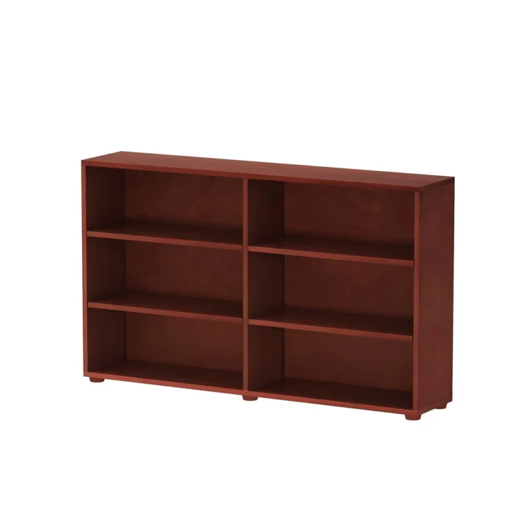 Maxtrix 6 Shelf Bookcase Chestnut Angle View 6 Maxtrix 6 Shelf Bookcase in Chestnut - angled side view highlighting the solid wood frame and six open shelves